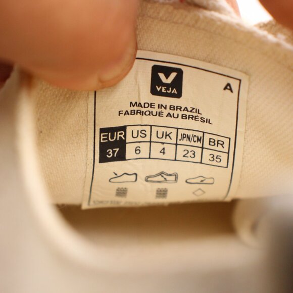 Veja Nova Canvas Women's Size 6 Low top Sneaker White Beige Shoes - Picture 3 of 9
